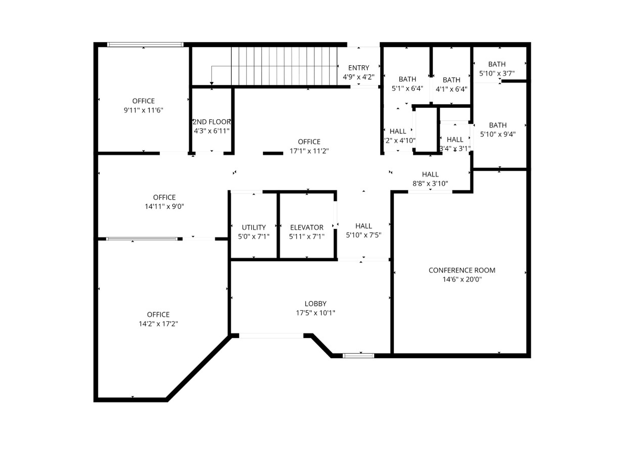 Floor Plan - Level 1 (1,635 SF)