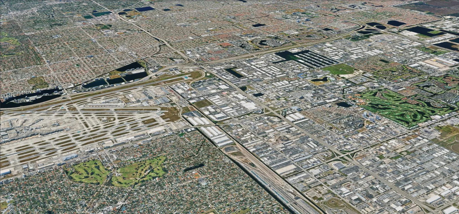 Aerial — Airport West, Miami International Airport beyond